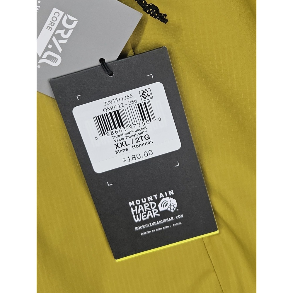 Mountain Hardwear Threshold Rain Jacket Men's XXL Desert Yellow Dry Q Core NWT - Picture 13 of 15